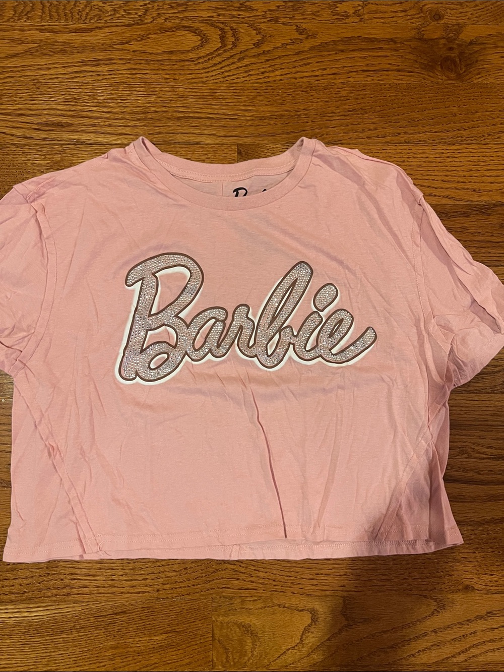 Barbie Light Pink Short Sleeve Tee with Glitter Logo